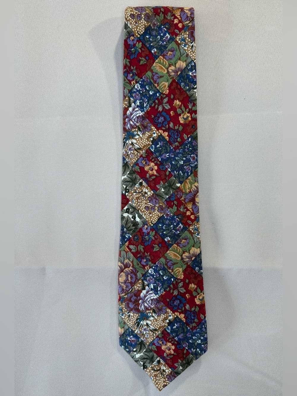 Beans McGee Patchwork Floral Necktie Multicolor 56”